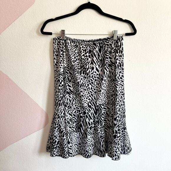 No Brand Dresses & Skirts - White Zebra Print Midi Skirt,  Y2K, Grunge, Boho, Festival, Small,‎ Edgy